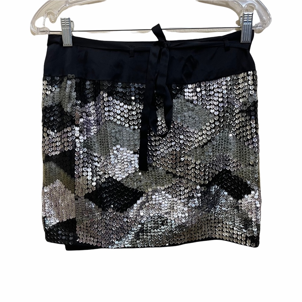 Adam By Adam Lippes Wrap Mini Skirt Sequins